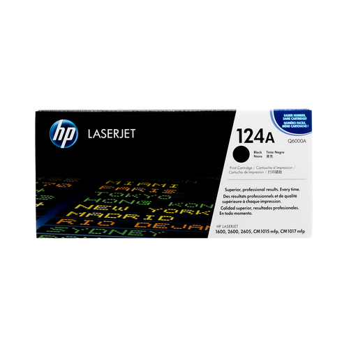 Genuine HP 124A Black LaserJet Toner Cartridge (Q6000A)