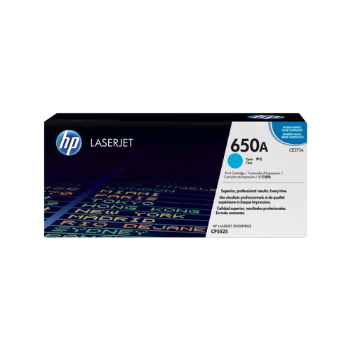 Genuine HP 650A Cyan LaserJet Toner Cartridge (CE271A)