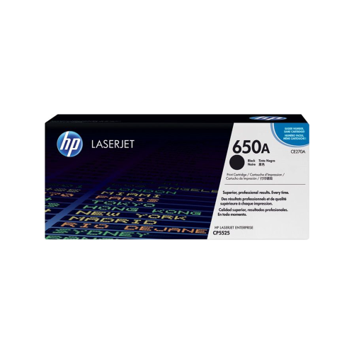 Genuine HP 650A Black LaserJet Toner Cartridge (CE270A)